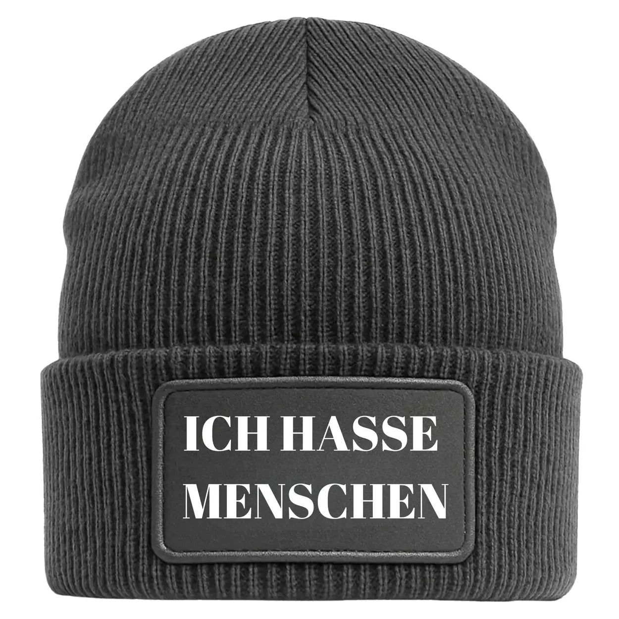 Ich hasse Menschen Mütze in grau Beanie Geschenkidee Wichtelgeschenk