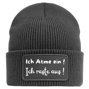 Mütze Beanie | Ich atme ein | Ich raste aus