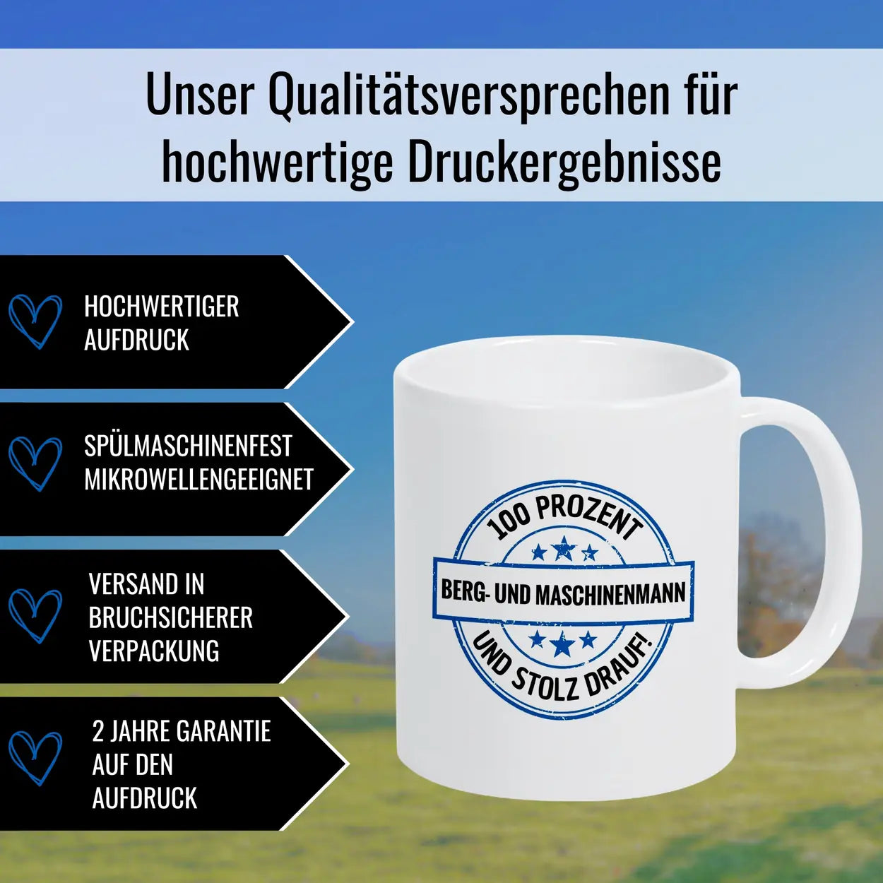 Berg- und Maschinenmann 100 Prozent Tasse - Druckerino