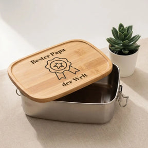 Bester Papa der Welt Brotdose – Graviertes Edelstahl Geschenk für Väter