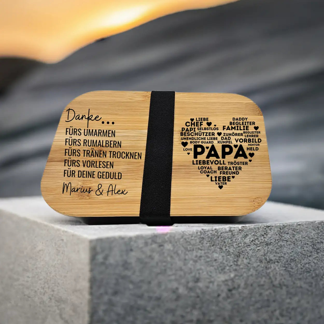 Brotdose personalisiert Papa Danke - Druckerino