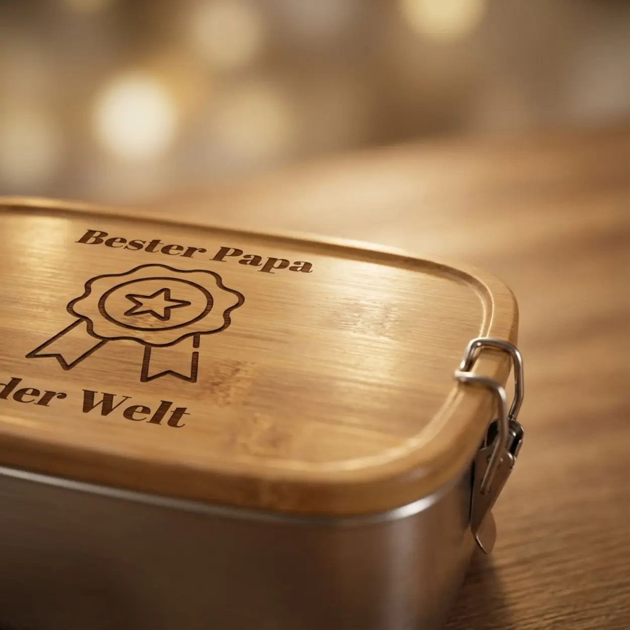 Bester Papa der Welt Brotdose – Graviertes Edelstahl Geschenk für Väter