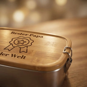 Bester Papa der Welt Brotdose – Graviertes Edelstahl Geschenk für Väter