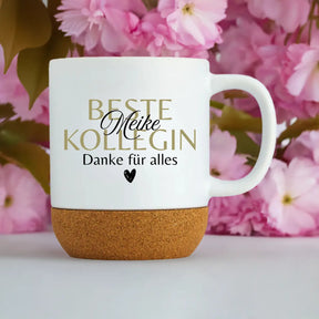 Tasse Beste Kollegin mit Namen personalisiert | Korkboden - Druckerino