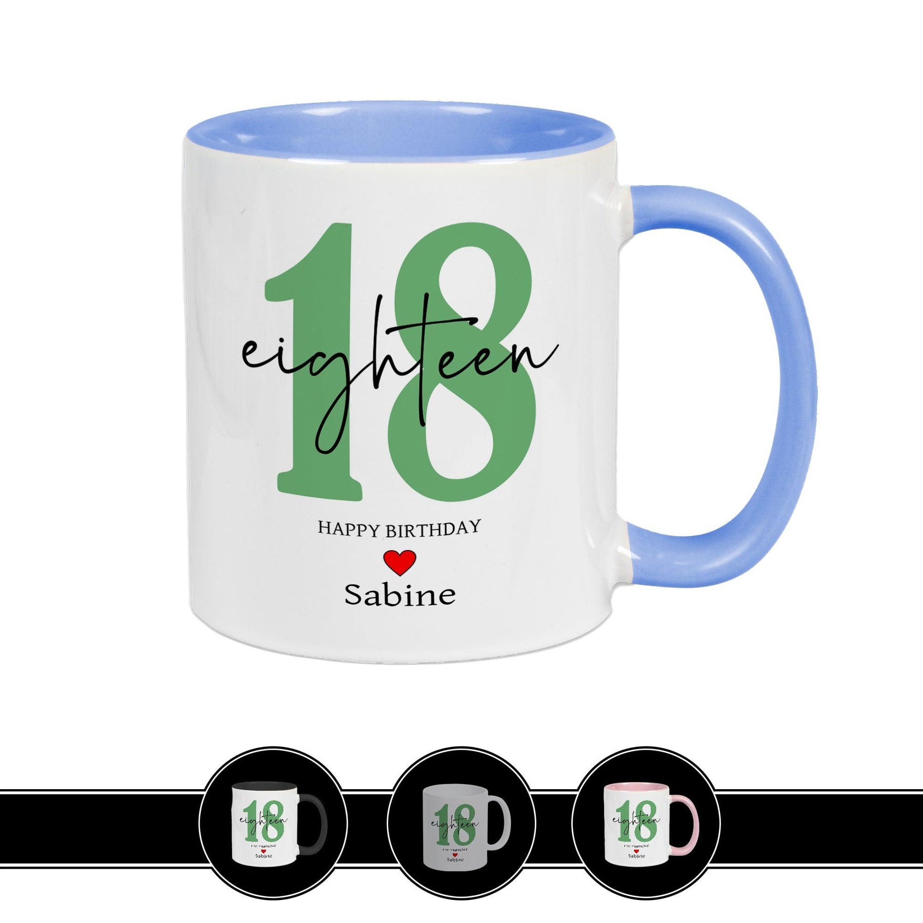 Personalisierte Tasse - 18 Eighteen Blau Geschenke