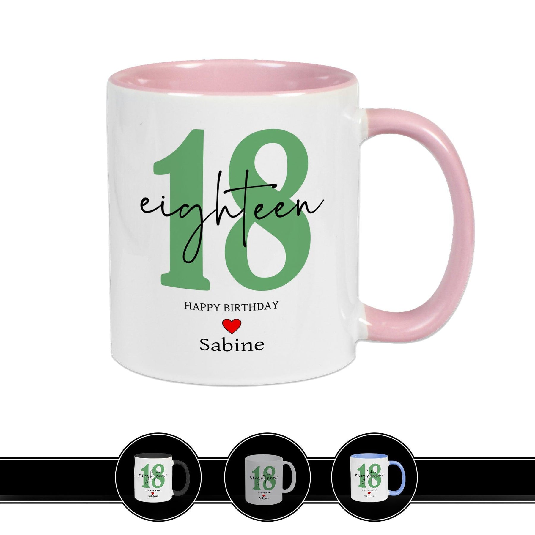 Personalisierte Tasse - 18 Eighteen Rosa Geschenke