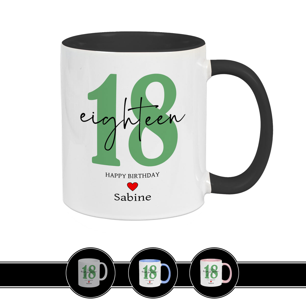 Personalisierte Tasse - 18 Eighteen Schwarz Geschenke