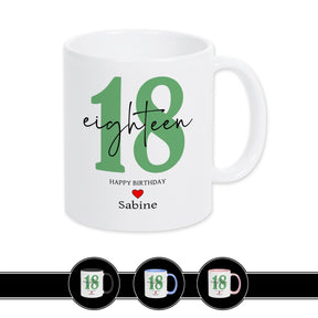 Personalisierte Tasse - 18 Eighteen Weiß Geschenke