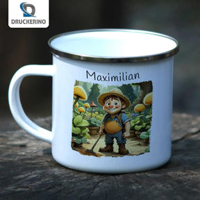 Emaille Tasse Abenteuerlustige Waldentdecker - Druckerino