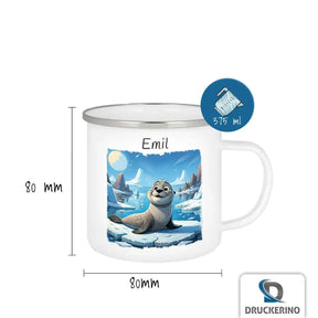 Emaille Tasse Arktisches Abenteuer - Druckerino