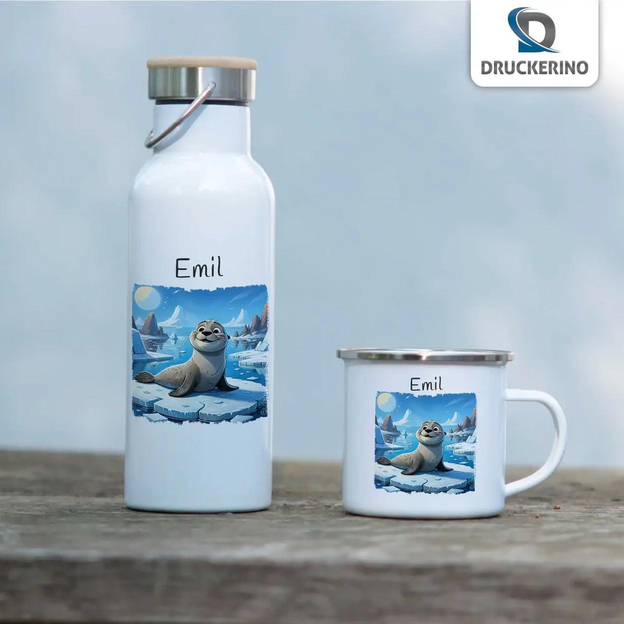 Emaille Tasse Arktisches Abenteuer - Druckerino