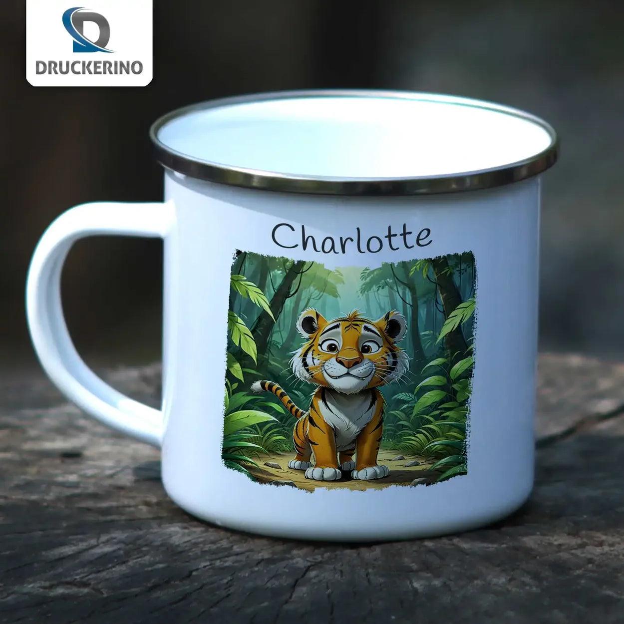 Emaille Tasse Der Freche Dschungelkönig - Druckerino