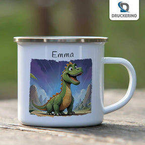 Emaille Tasse Dino Freund - Druckerino