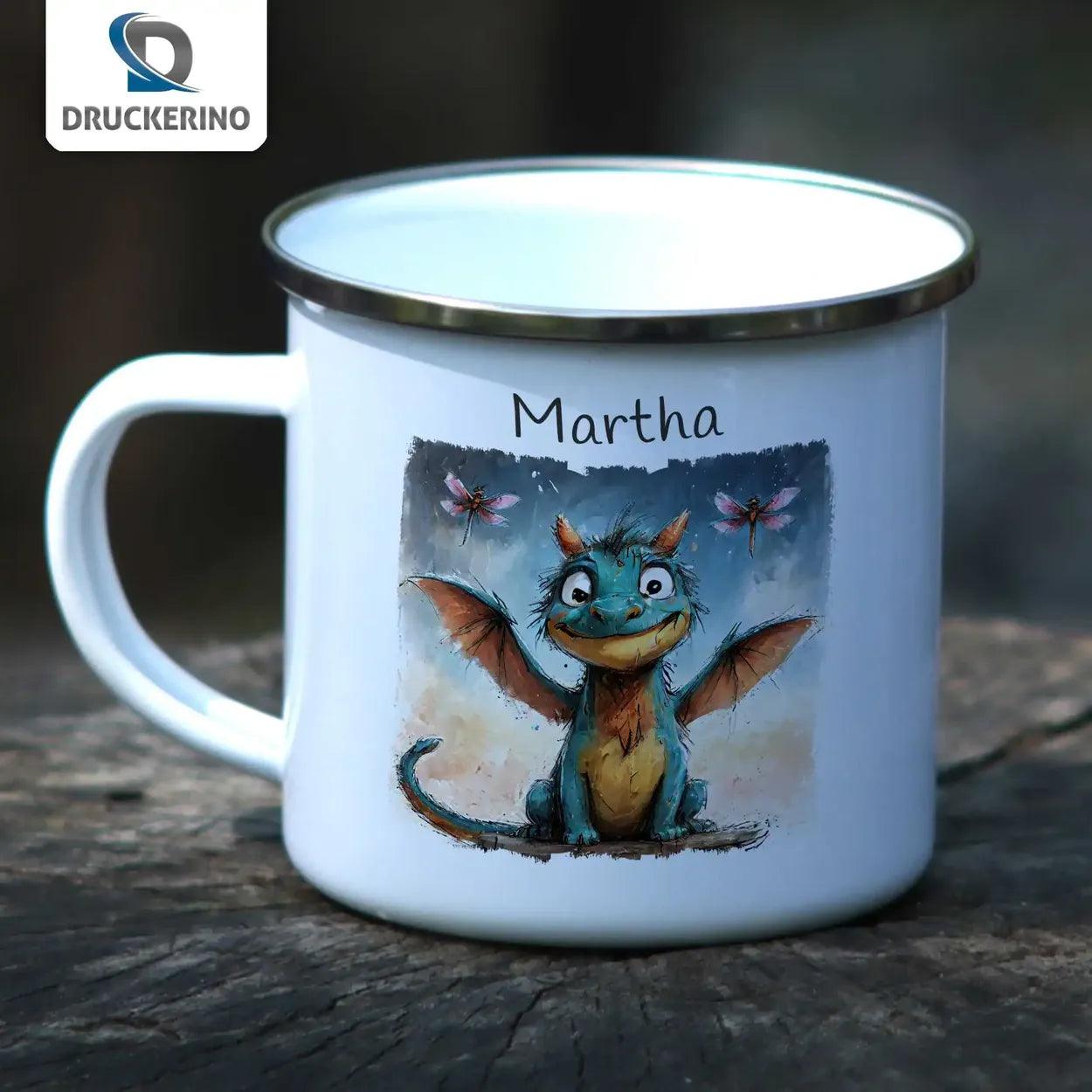 Emaille Tasse Drachenfreund - Druckerino