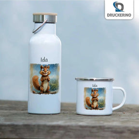 Emaille Tasse Eichhörnchens Freude - Druckerino