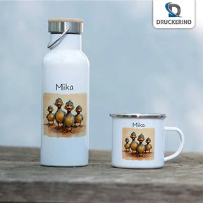 Emaille Tasse Entenfamilie - Druckerino