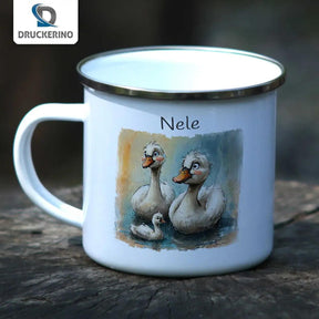 Emaille Tasse Entenspaß - Druckerino