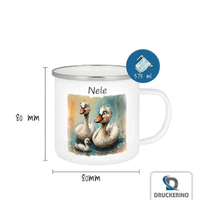 Emaille Tasse Entenspaß - Druckerino