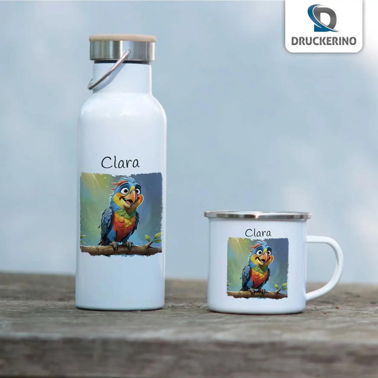 Emaille Tasse Frecher Plaudervogel - Druckerino