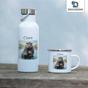 Emaille Tasse Hippo-Familie - Druckerino