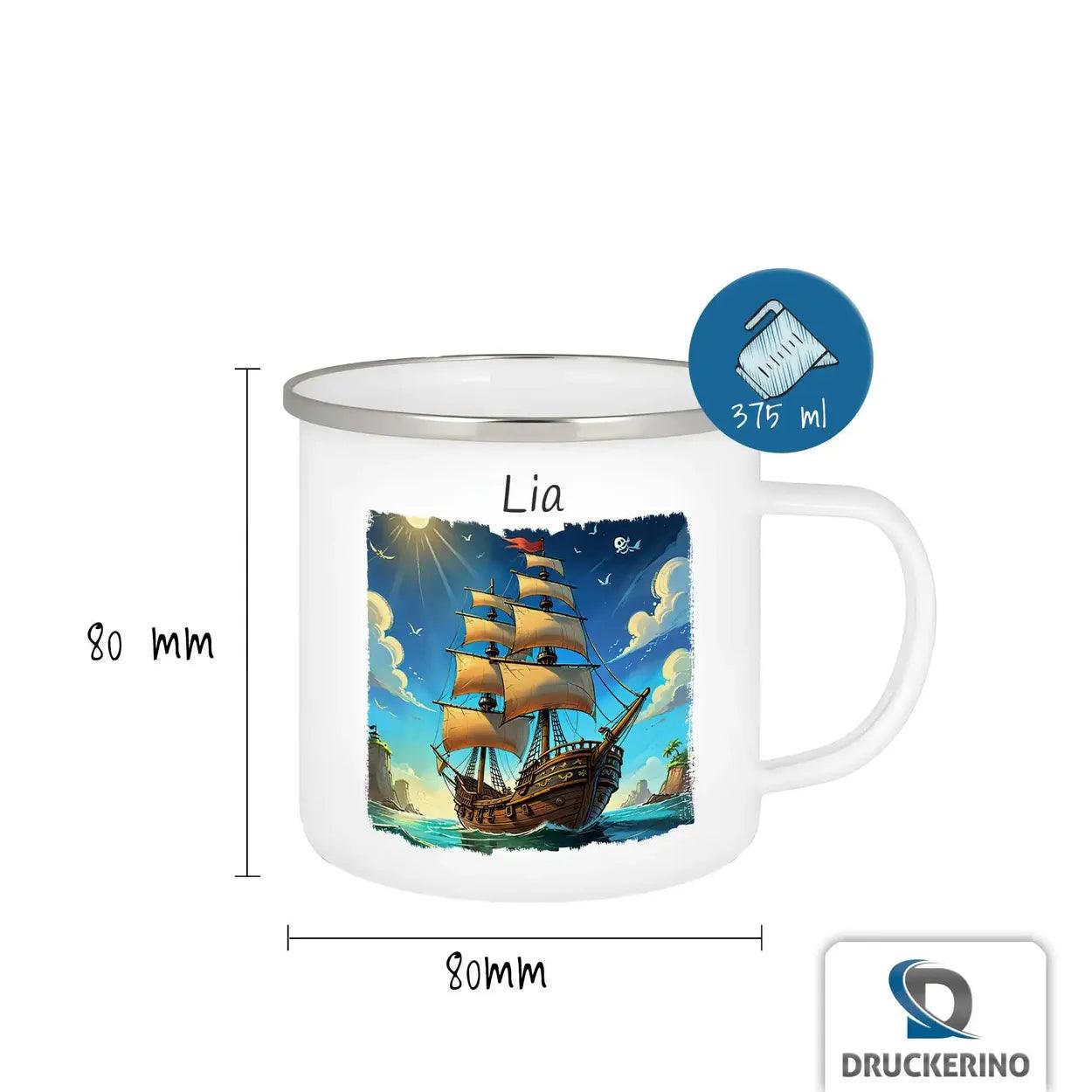 Emaille Tasse Kleine Seefahrer - Druckerino