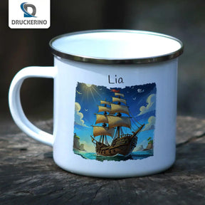 Emaille Tasse Kleine Seefahrer - Druckerino