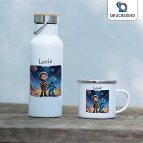 Emaille Tasse Kleine Weltraumhelden - Druckerino