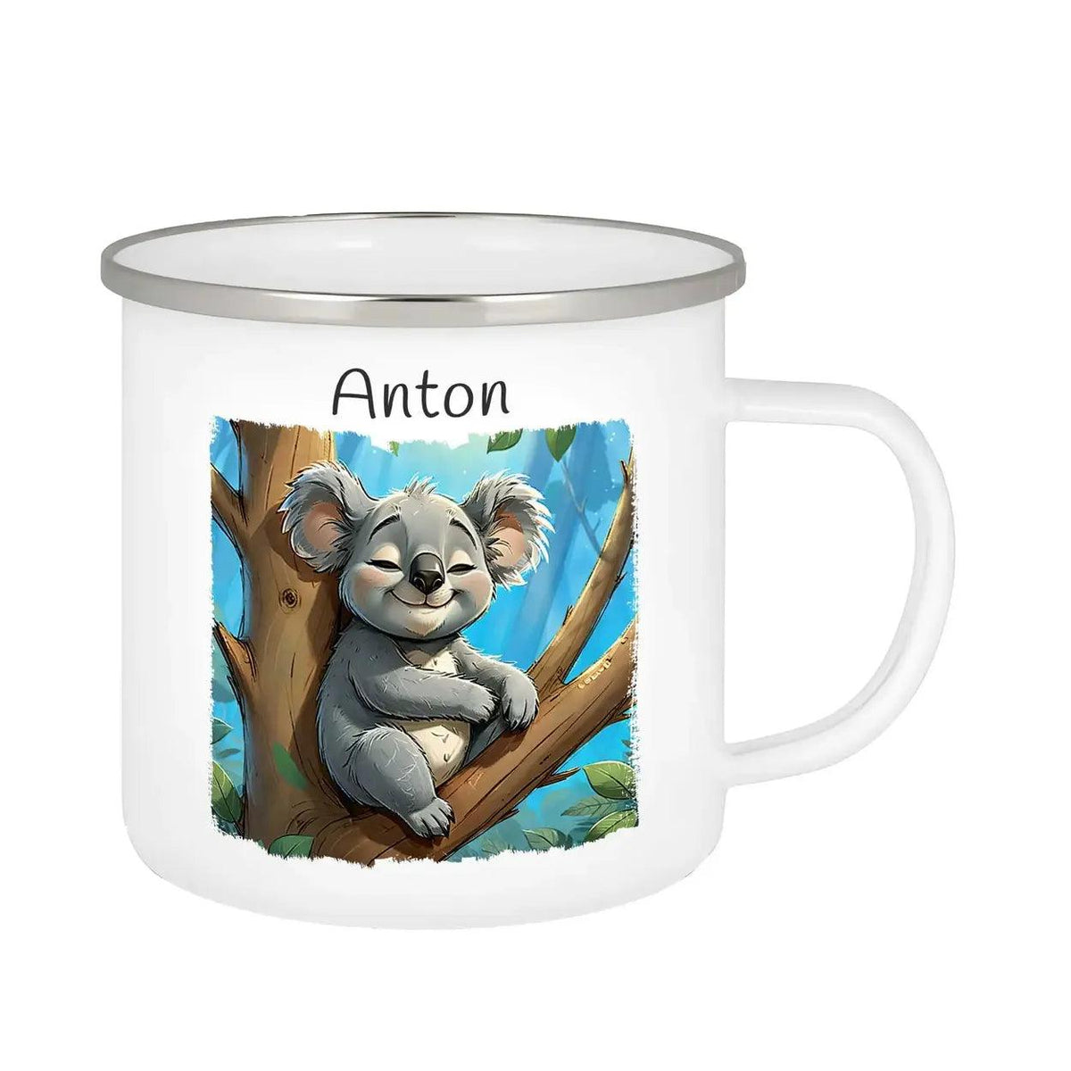 Emaille Tasse Kuscheliger Koala - Druckerino