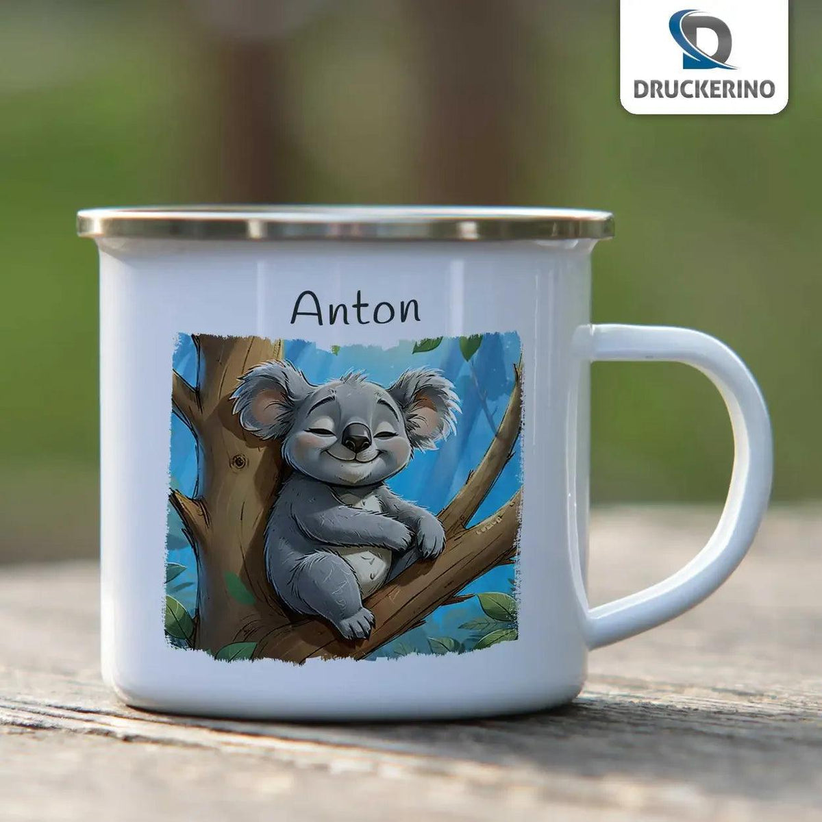 Emaille Tasse Kuscheliger Koala - Druckerino