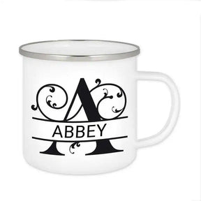 Emaille Tasse mit Namen | Motiv 1 | Abbey - Druckerino