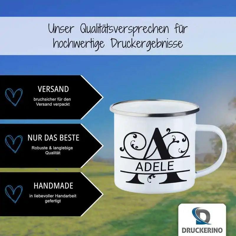 Emaille Tasse mit Namen | Motiv 1 | Adele - Druckerino