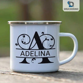 Emaille Tasse mit Namen | Motiv 1 | Adelina - Druckerino