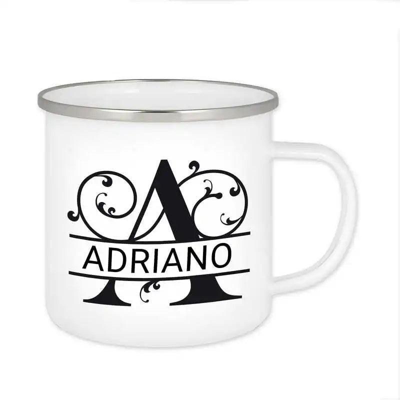 Emaille Tasse mit Namen | Motiv 1 | Adriano - Druckerino