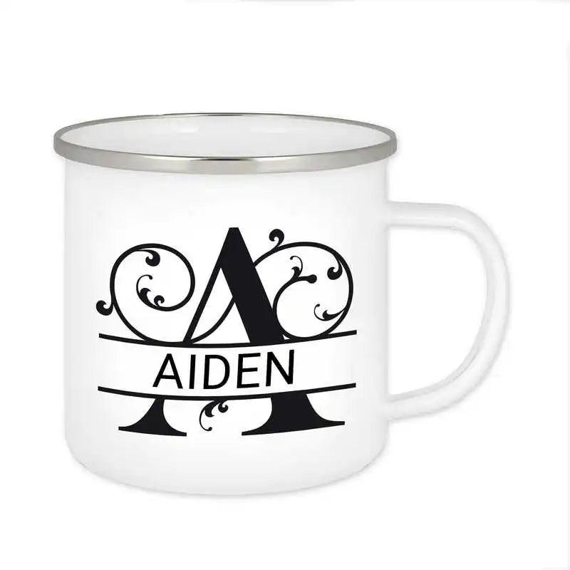 Emaille Tasse mit Namen | Motiv 1 | Aiden - Druckerino