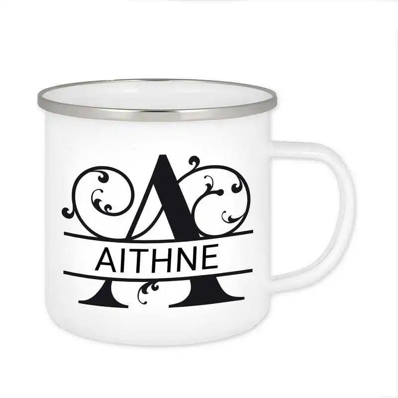 Emaille Tasse mit Namen | Motiv 1 | Aithne - Druckerino