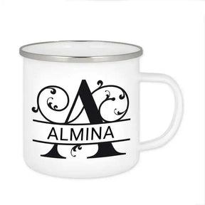 Emaille Tasse mit Namen | Motiv 1 | Almina - Druckerino