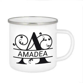 Emaille Tasse mit Namen | Motiv 1 | Amadea - Druckerino