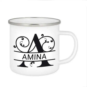 Emaille Tasse mit Namen | Motiv 1 | Amina - Druckerino