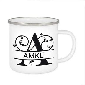 Emaille Tasse mit Namen | Motiv 1 | Amke - Druckerino