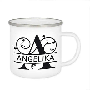 Emaille Tasse mit Namen | Motiv 1 | Angelika - Druckerino