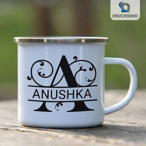 Emaille Tasse mit Namen | Motiv 1 | Anushka - Druckerino