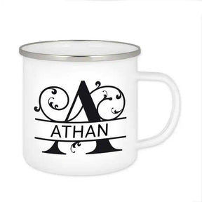 Emaille Tasse mit Namen | Motiv 1 | Athan - Druckerino