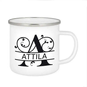 Emaille Tasse mit Namen | Motiv 1 | Attila - Druckerino
