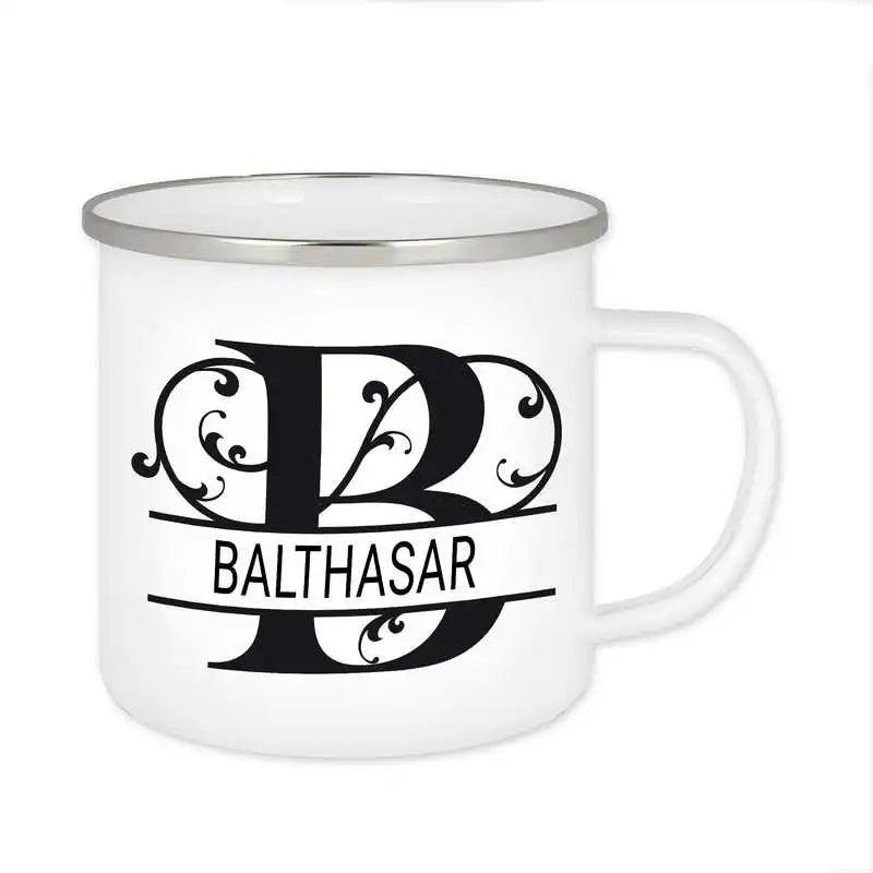 Emaille Tasse mit Namen | Motiv 1 | Balthasar - Druckerino