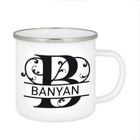 Emaille Tasse mit Namen | Motiv 1 | Banyan - Druckerino