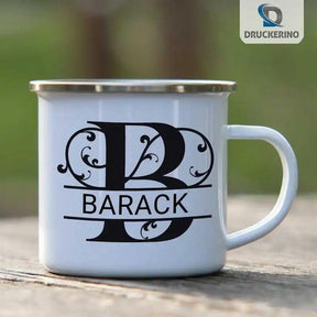 Emaille Tasse mit Namen | Motiv 1 | Barack - Druckerino