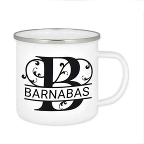 Emaille Tasse mit Namen | Motiv 1 | Barnabas - Druckerino