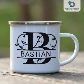 Emaille Tasse mit Namen | Motiv 1 | Bastian - Druckerino