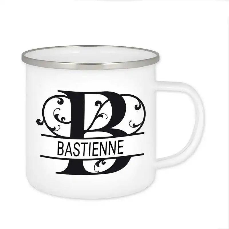 Emaille Tasse mit Namen | Motiv 1 | Bastienne - Druckerino
