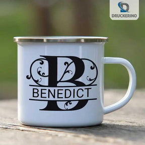 Emaille Tasse mit Namen | Motiv 1 | Benedict - Druckerino